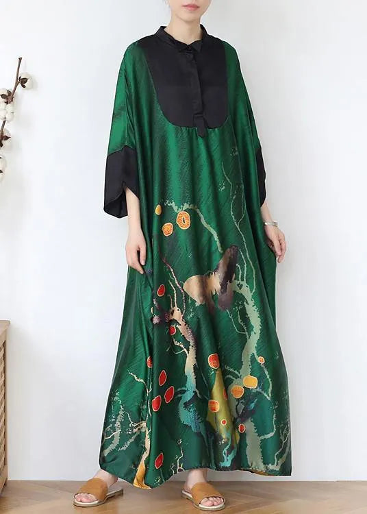 Chocolate Print Chiffon Patchwork Summer Dress