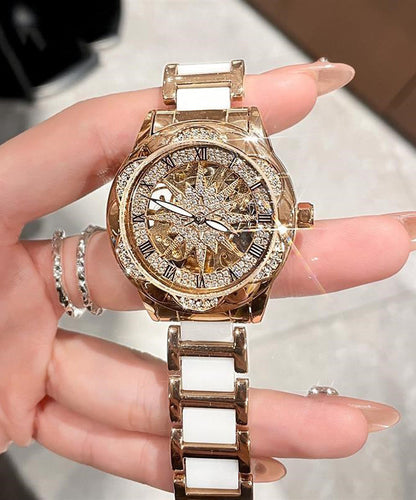 Stainless Steel Zircon Hollow Out Watch