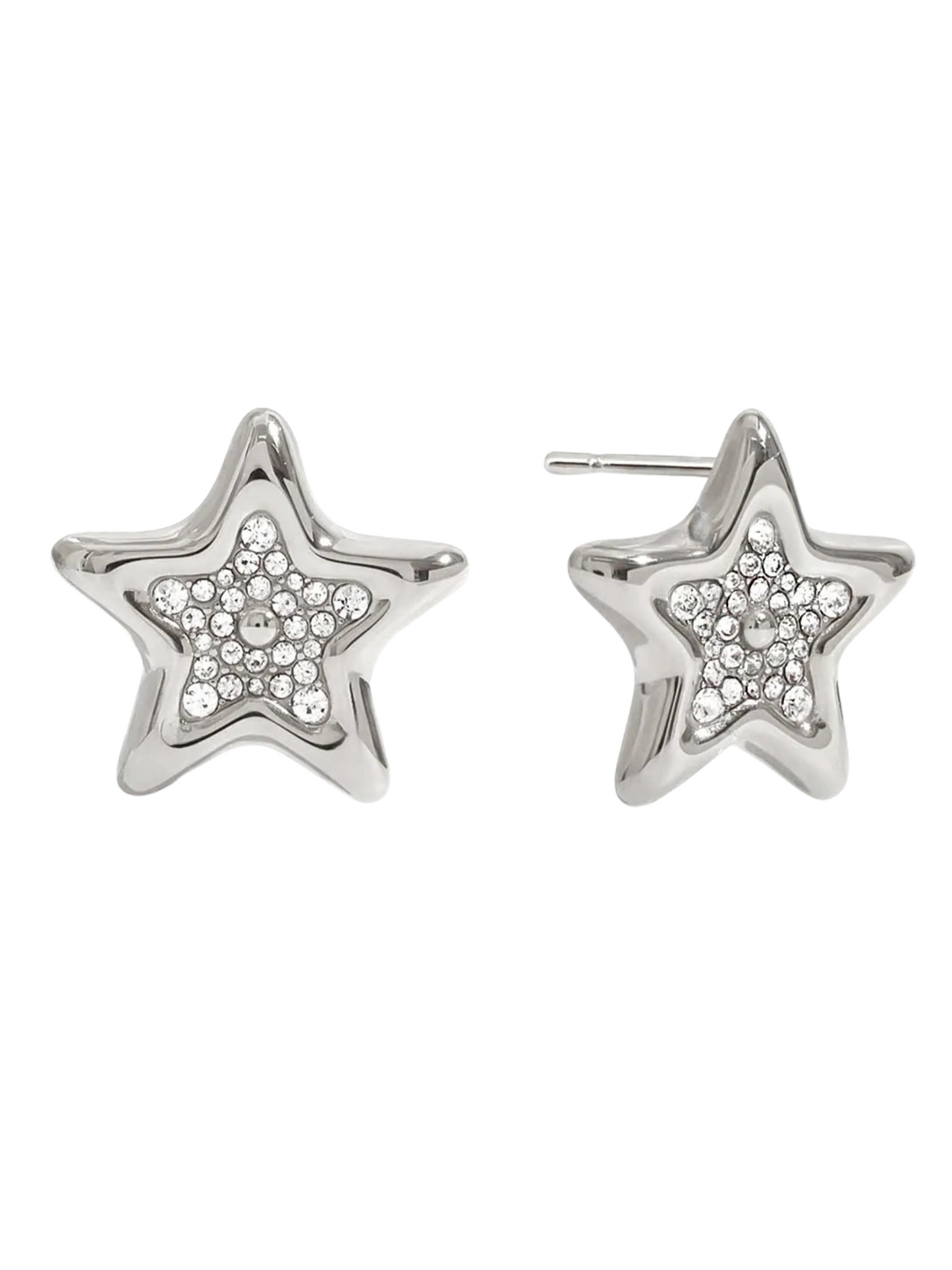 Sabrina Rhinestone Cross Hoop Earrings