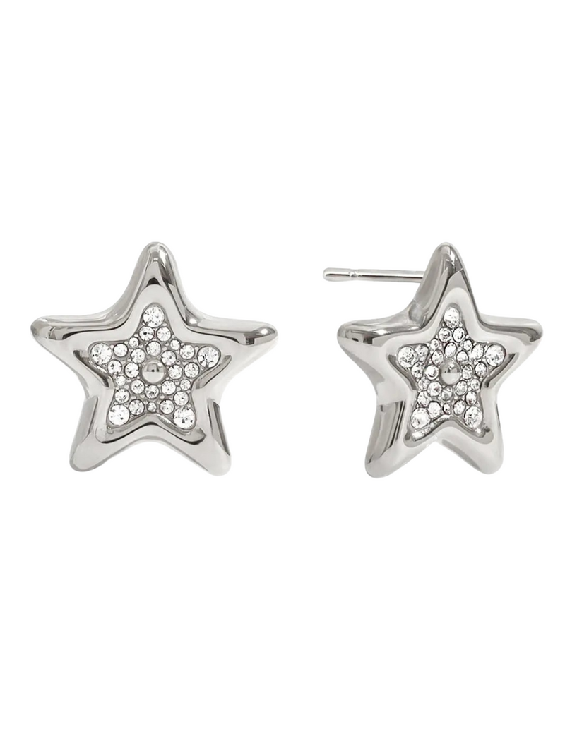 Sabrina Rhinestone Cross Hoop Earrings