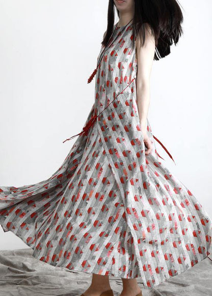 Fitted Print Patchwork Asymmetrical Design Summer Dress