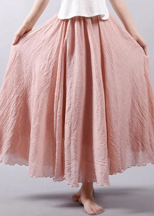 New Beige High Waist Cotton Skirt Summer