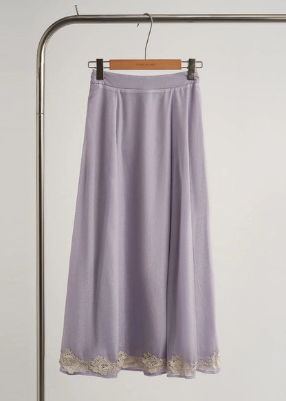 Chinese Style Purple Print Silk Oriental 2 Piece Outfit Fall