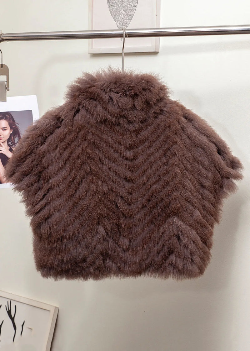 Boutique Coffee Peter Pan Collar Leather and Fur Short Coats Winter