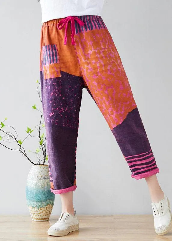 Purple Pockets Straight Fall Denim Pants