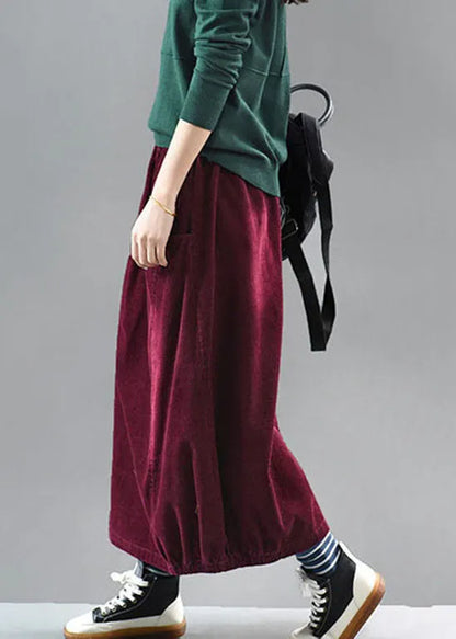 Mulberry Corduroy a Line Skirts Pockets Spring