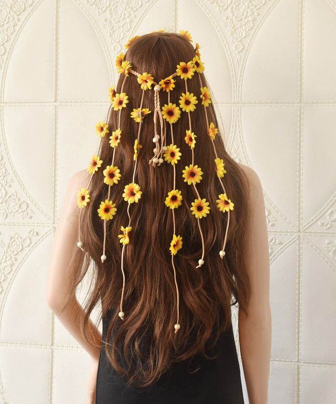 Handmade Light Yellow Hand Knitting Tassel Hairpin