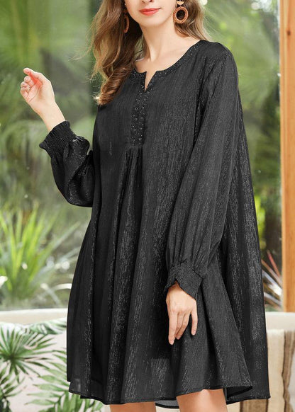 Black Chiffon Summer Holiday Dress