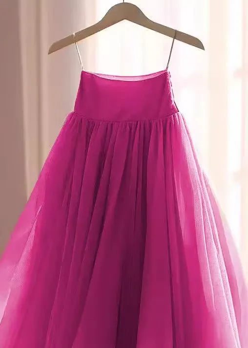Rose High Waist Chiffon Skirts Fall