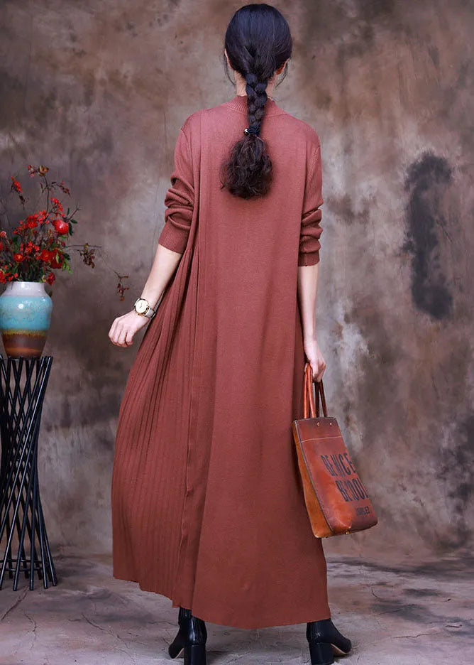 Chocolate Slim Fit Knit Dress Spring