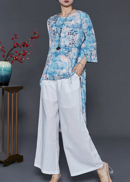 Print Low High Design Drawstring Sets 2 Pieces Summer