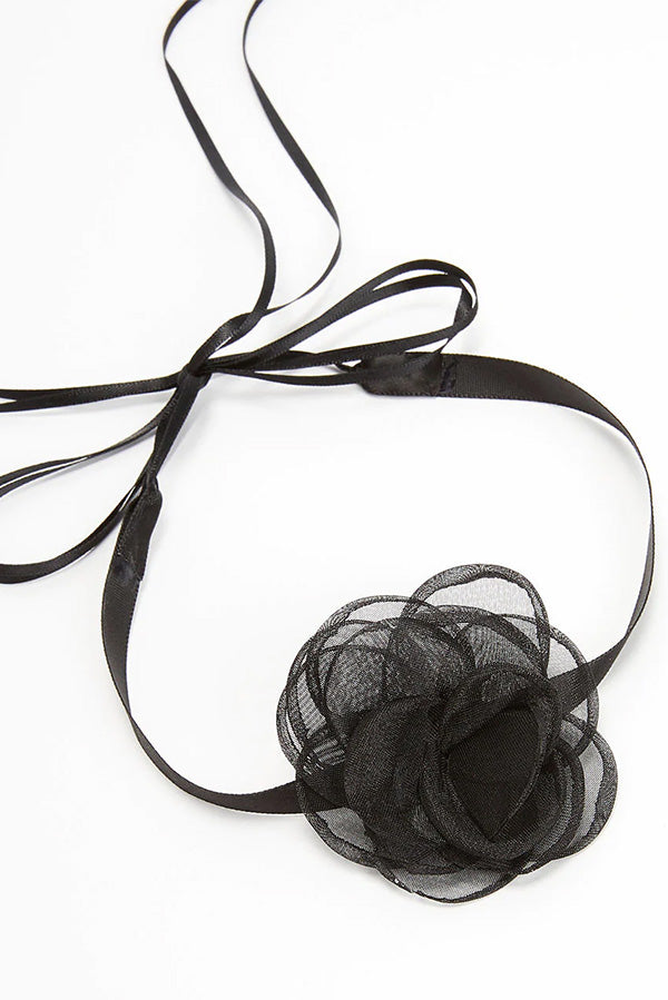 Sacred Flower Ribbon Choker Necklace