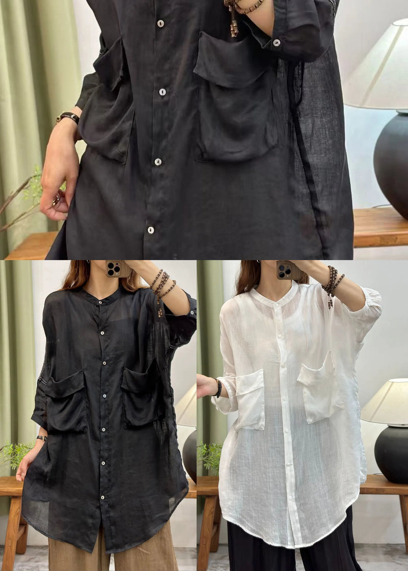 White Oversized Cotton Upf 50+ Long Tops Summer