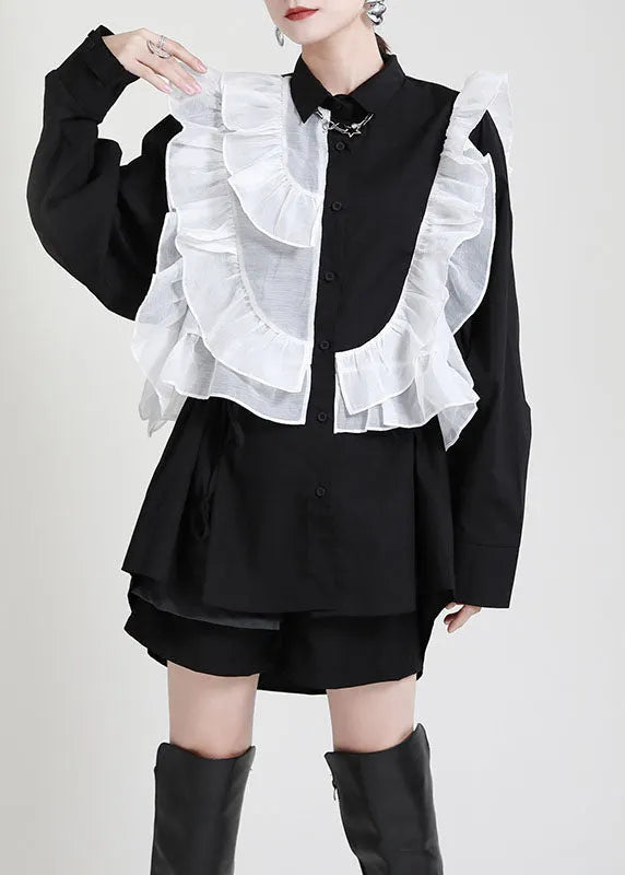 Royal Blue Ruffles Asymmetrical Shirt Dress-limited Stock