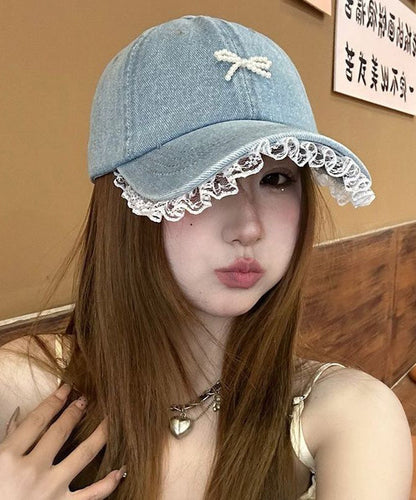 New Lace Edged Denim Baseball Cap Hat