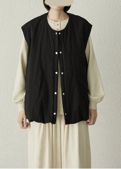 Brick Red Oversized Pockets Fine Cotton Filled Puffers Vests Winter