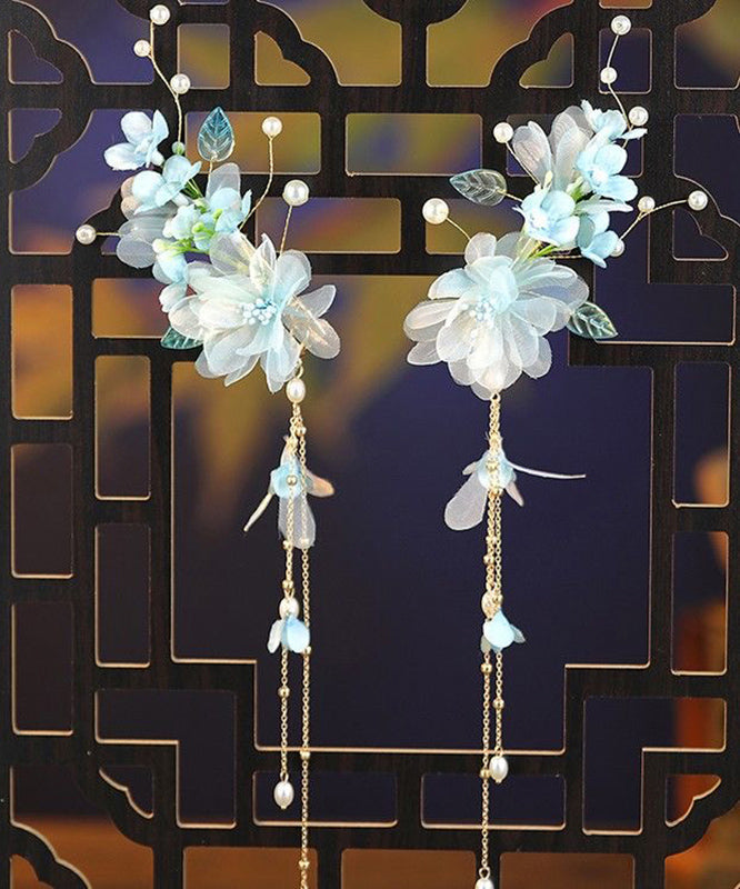 Gradient Color Sterling Silver Overgild Tassel Hairpin Two-piece Set