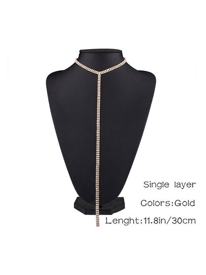 Statement Normcore Rhinestone Necklaces Accessories
