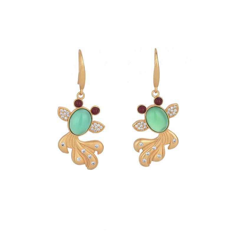 Fengshui Jade Koi Fortune Earrings