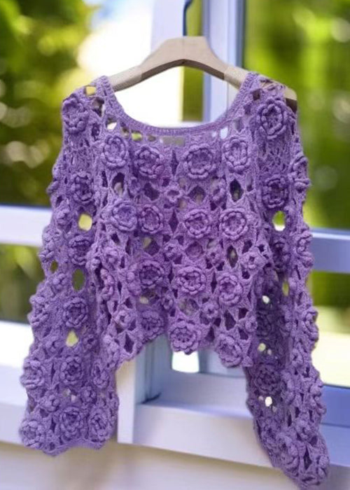 Original Rose Hollow Out Knit Sweaters Fall