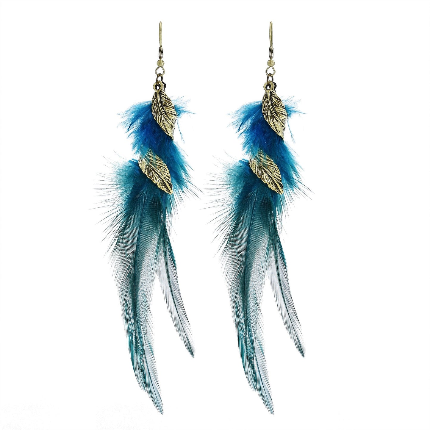 Chain Tassel Feather Earrings