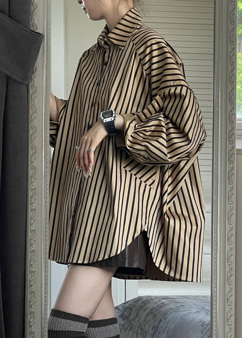 Black Coats and Striped Shirts Two Piece Set Spring