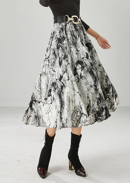 White Tie Dye Cotton a Line Skirt Summer