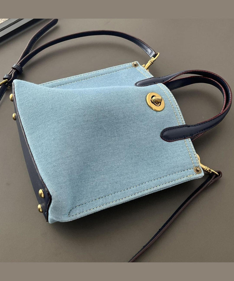 Blue Large Capacity Versatile Denim Tote Handbag