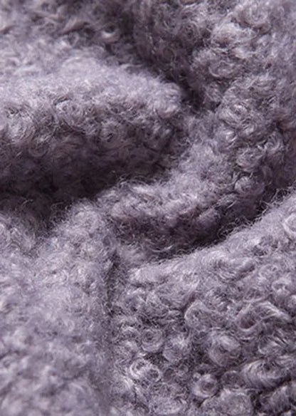 Purple Peterpan Collar Patchwork Lace Fall Woolen Coat