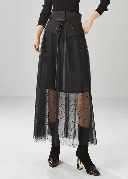 Black High Waist Silm Fit Tulle Skirts Summer