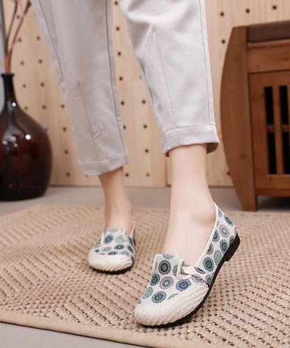 Comfy Blue Flat Shoes for Print Splicing Flat Feet Shoes