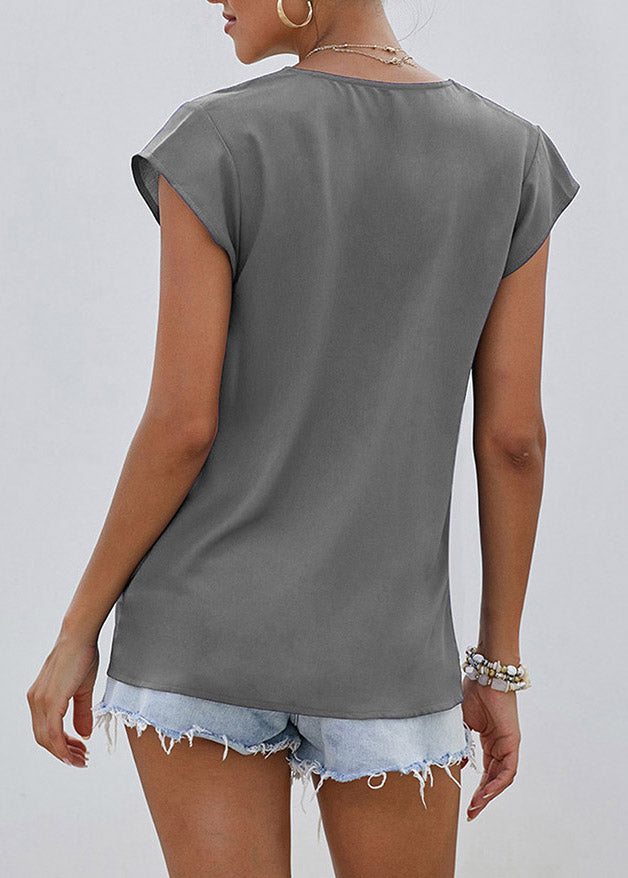 Original Design Orange O-neck Print Top Short Sleeve