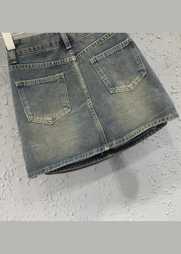 New Blue High Waist Denim Short Skirt Autumn