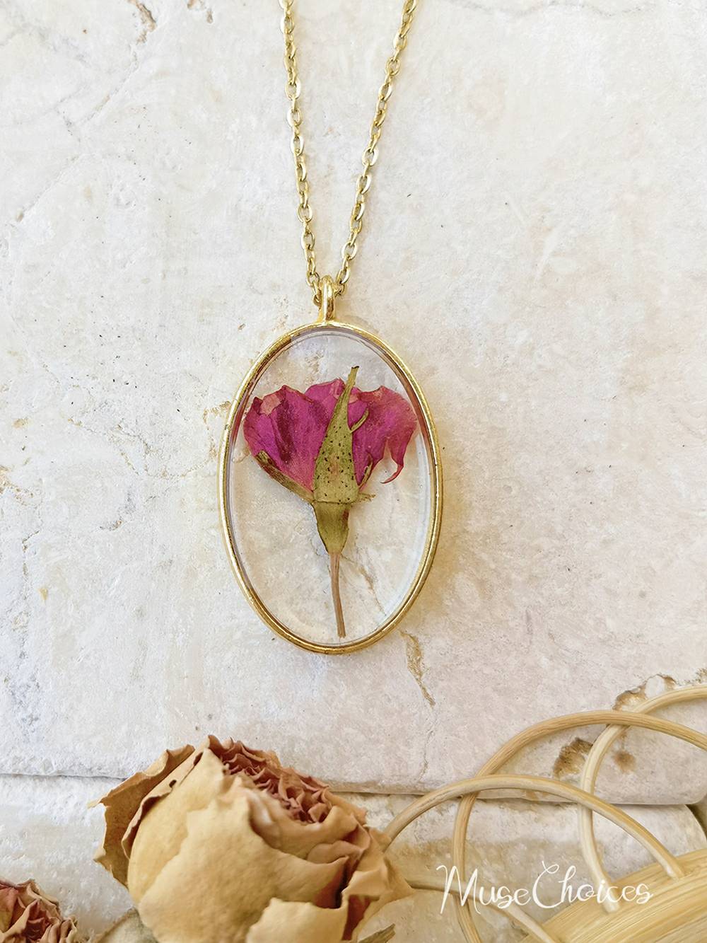 Resin Pressed Flower Necklaces - Colorful Mix Set