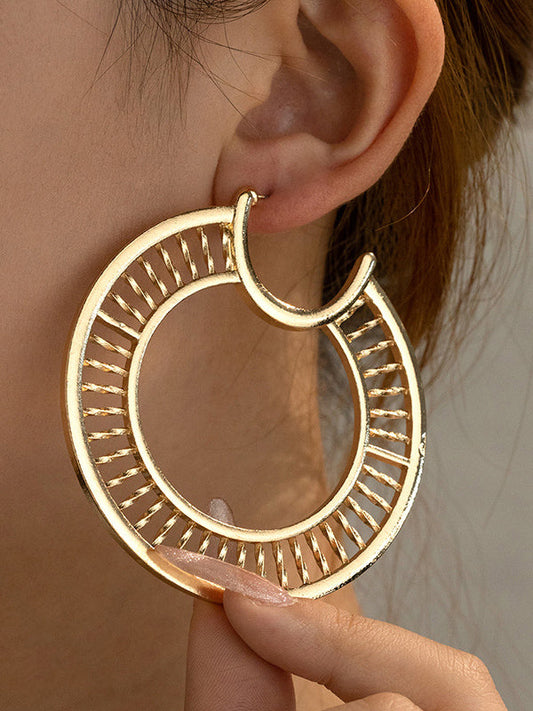 Geometric Hollow Color Drop Earrings