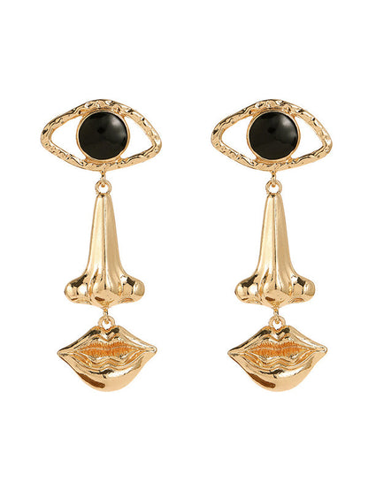 Contrast Color Geometric Drop Earrings Earrings Accessories