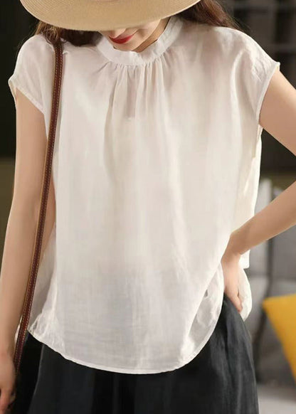 Loose Pink Button Wear on Both Sides Linen Shirt Summer