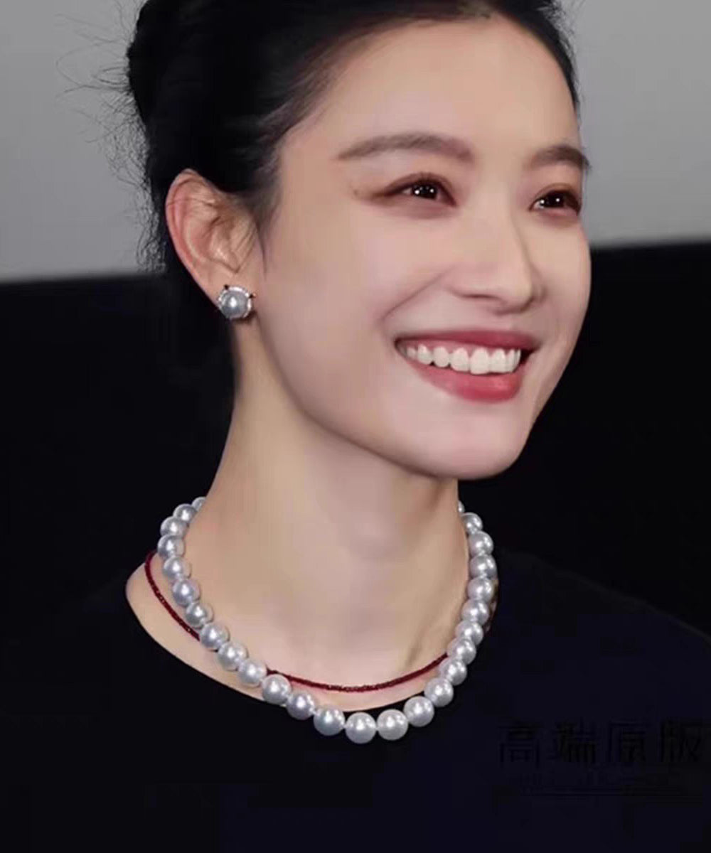 Light Imitation Natural Seawater Extreme White Pearl Alloy Necklace