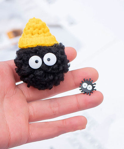 Stylish Yellow Black Chain Sprite Ball Brooches