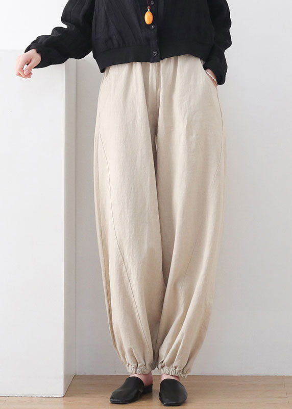 Linen Colour Loose Linen Lantern Pants Draping Summer