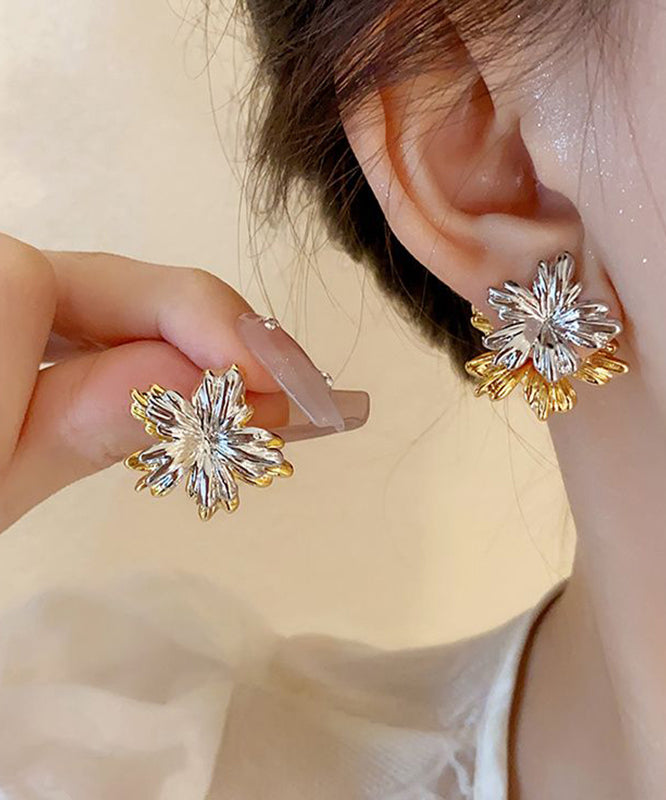 Vogue Colorblock Copper Silver Plated Stud Earrings