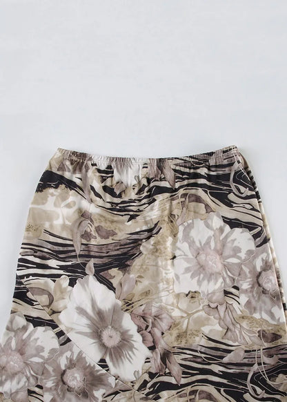 Print High Waist Cotton Skirt Summer