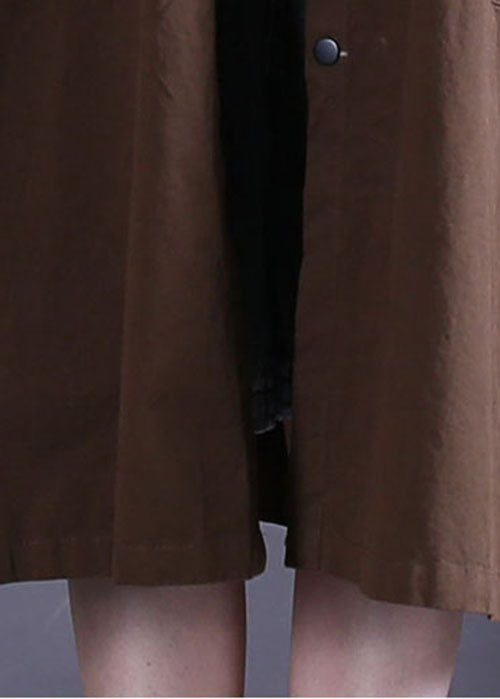 Chocolate Button Cotton Coat Spring