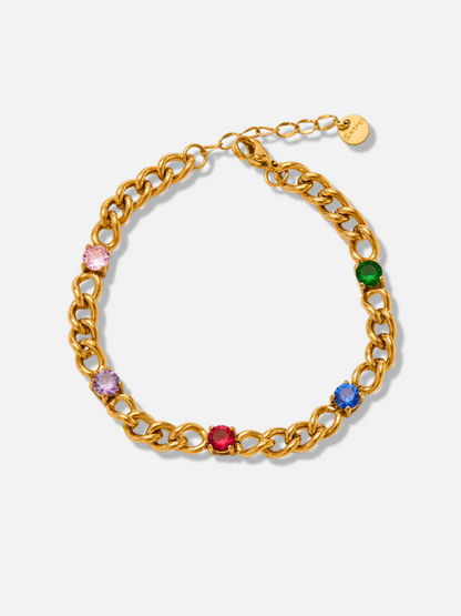 Etty Multicolor Zircon Chain Bracelets
