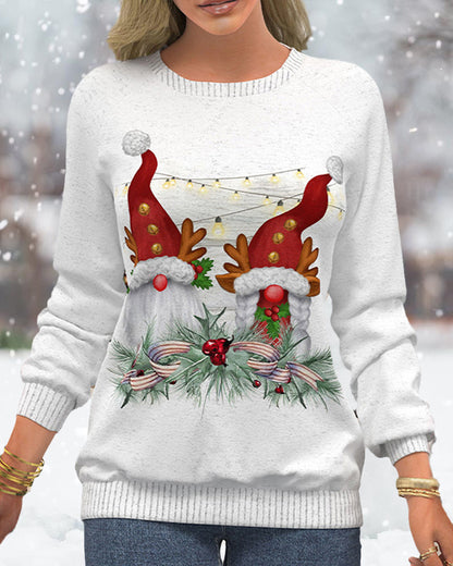 Sweatshirt with Raglan Sleeves in Christmas Motif