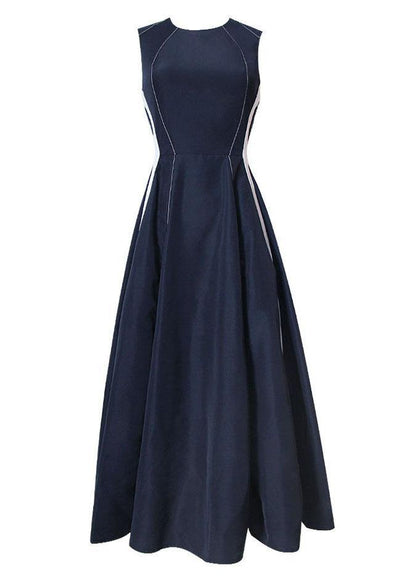 Navy Patchwork Sleeveless Party Dress Summer