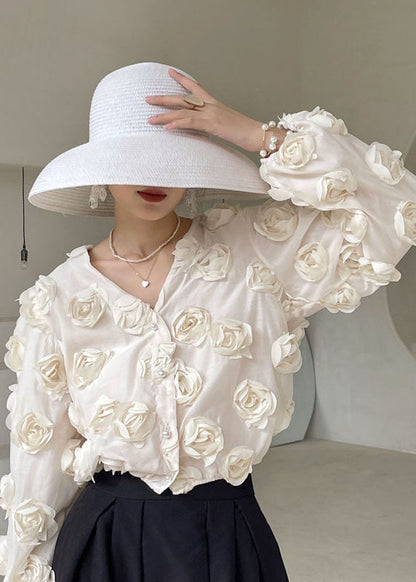 White V Neck Shirts Spring