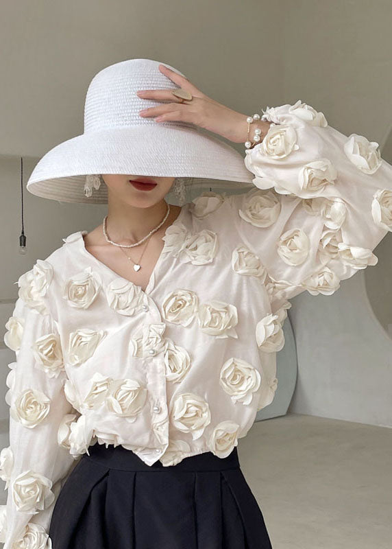 White V Neck Shirts Spring