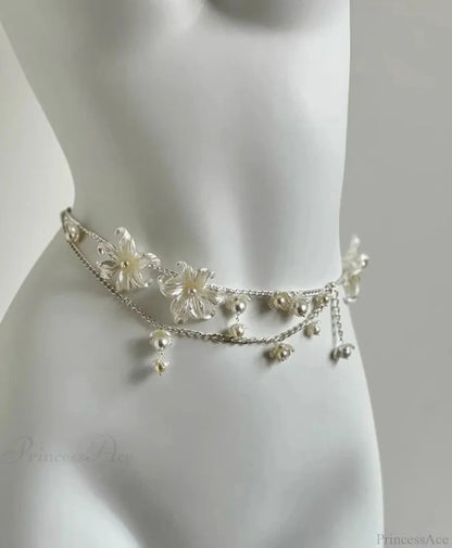 Adornments Dark Multilayer Fringes Bead Waistband