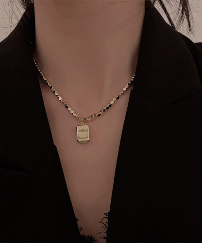 New Gold Alloy Copper Crushed Silver Pendant Necklace